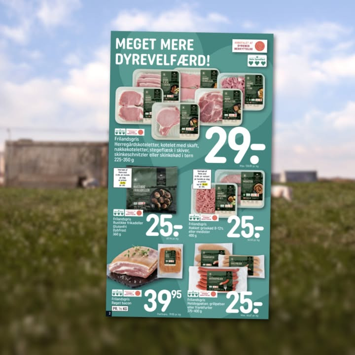 Rema1000 Gærumvej fremhæver dyrevelfærd med Frilandsgris i ugens tilbudsavis