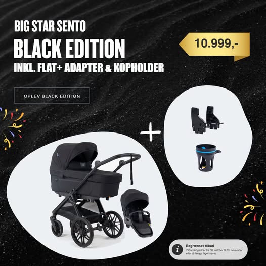 KiDS Coolshop har Black Month-tilbud på Emmaljunga Big Star Sento Black Edition
