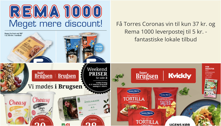 Få Torres Coronas vin til kun 37 kr. og Rema 1000 leverpostej til 5 kr. - fantastiske lokale tilbud