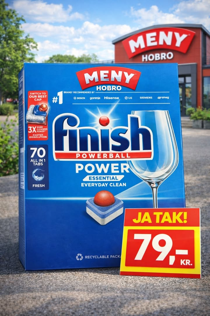 MENY Hobro sælger 70 Finish opvasketabs til 79 kr.