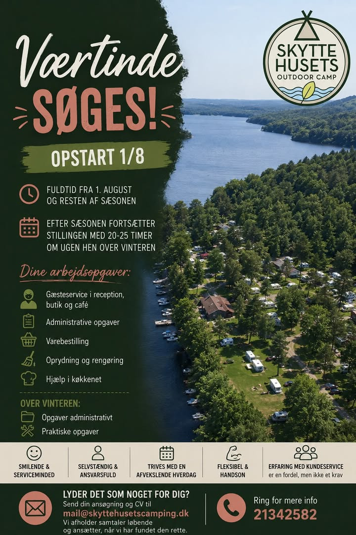 Skyttehusets Outdoor Camp søger værtinde/blæksprutte