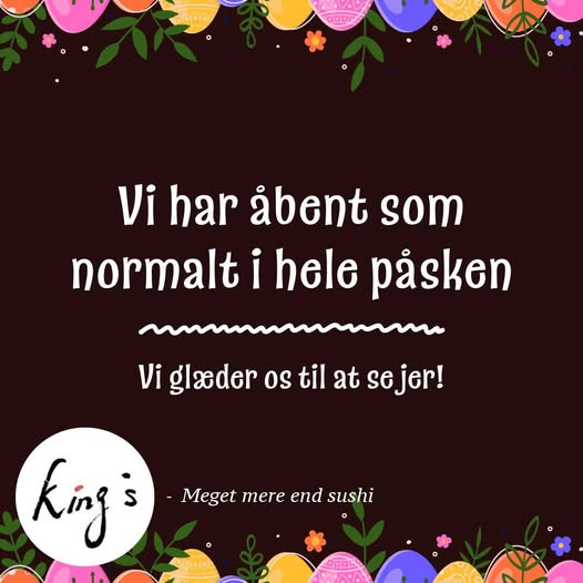 Kings Sushi Horsens holder åbent hele påsken