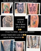 Skin & Colors Tattoo ApS tilbyder ledige tider og nedsatte priser på dagsprojekter denne uge