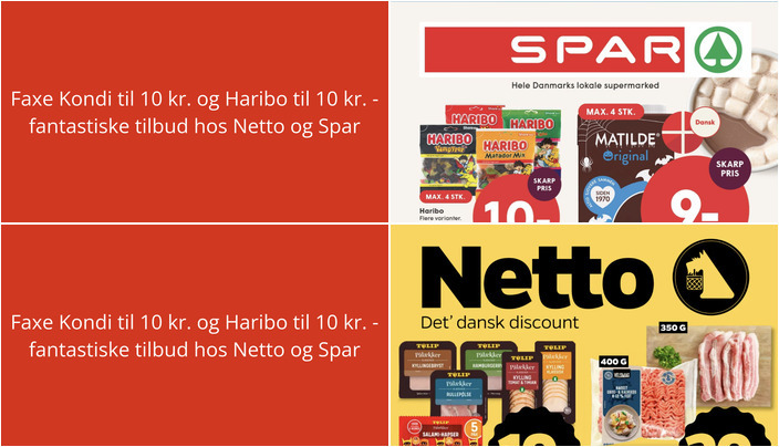 Faxe Kondi til 10 kr. og Haribo til 10 kr. - fantastiske tilbud hos Netto og Spar