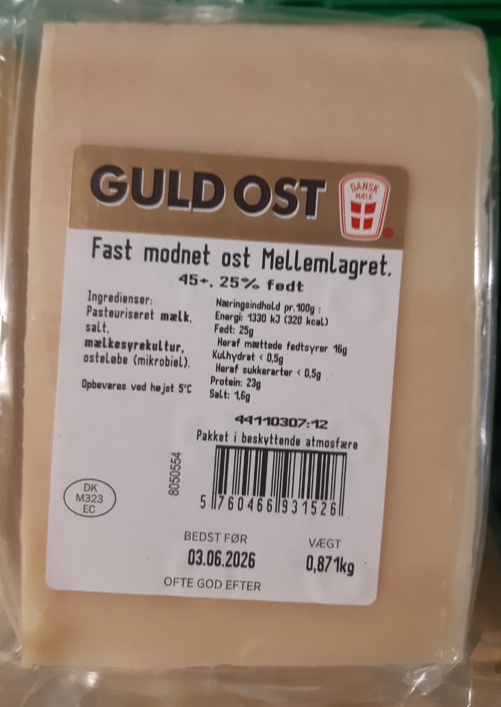 Meny Randers tilbyder mellemlagret Guld ost til kun 44,95 kr.