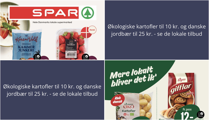 Økologiske kartofler til 10 kr. og danske jordbær til 25 kr. - se de lokale tilbud