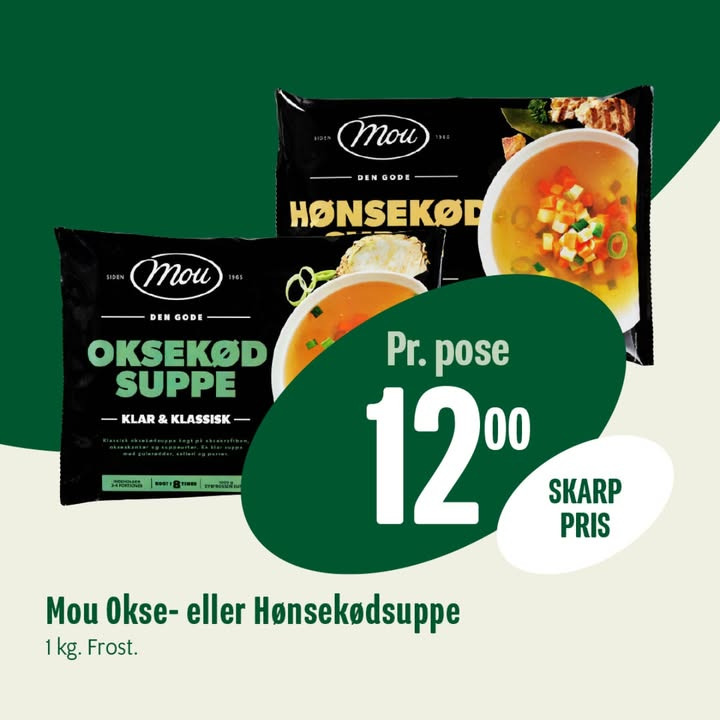 Møgvejr byder på Mou-suppe til skarp pris hos MIN KØBMAND, NIM