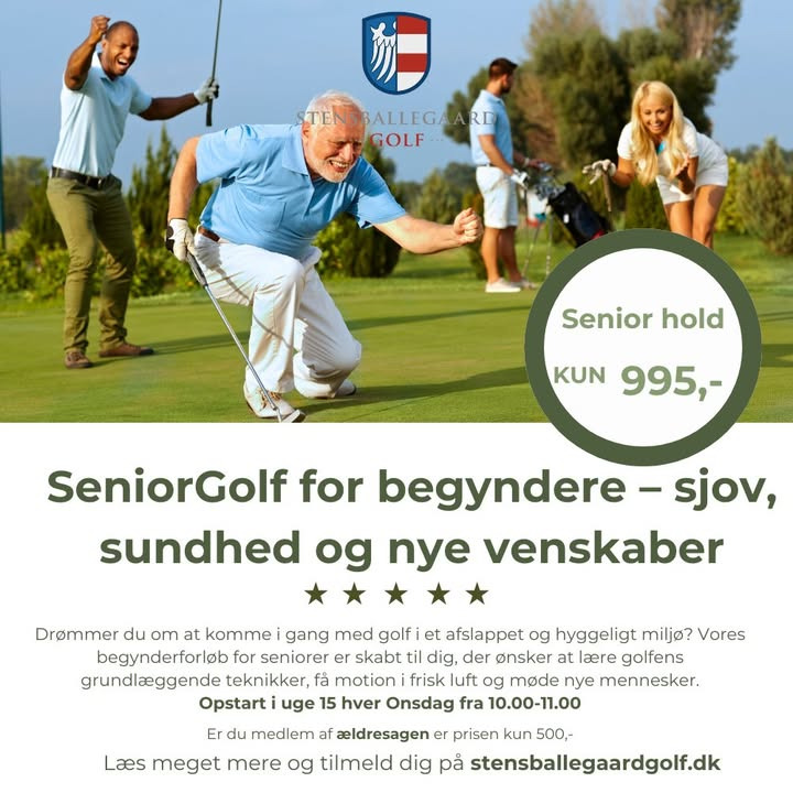 StensballeGaard Golfklub tilbyder seniorgolf for begyndere i afslappet miljø