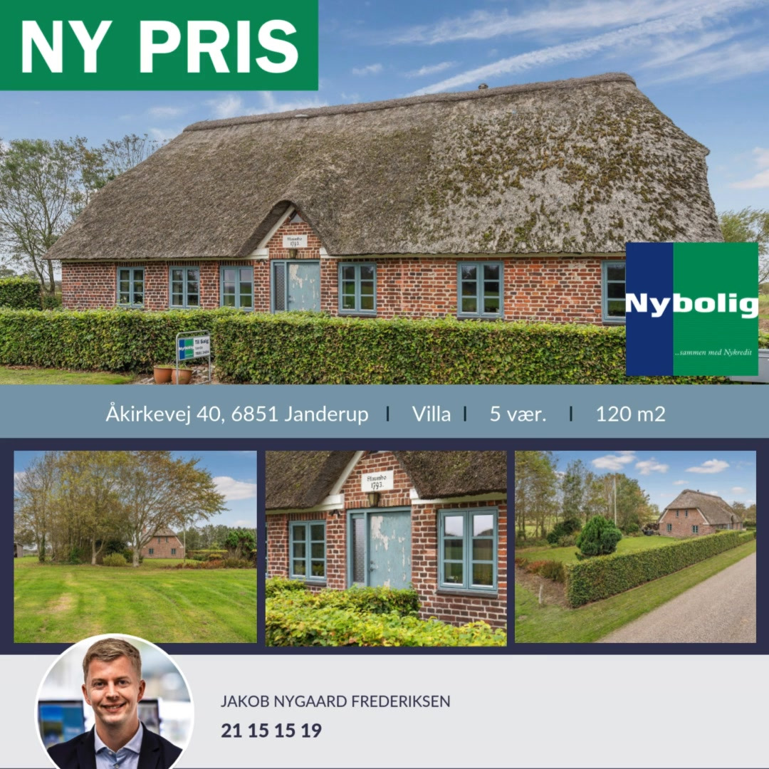 Ny pris hos Nybolig Varde: Stråtækt charme fra 1793 venter på renovering i idylliske omgivelser