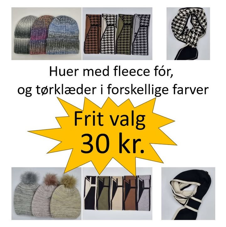 Klarissa & Nora: Begrænsede skønne huer og halstørklæder til 30 kr.