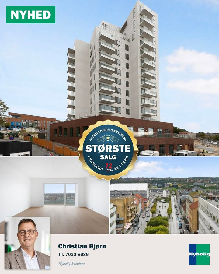 Nybolig Bjørn & Ankersen præsenterer: ny ejerlejlighed i moderne byggeri i Randers C