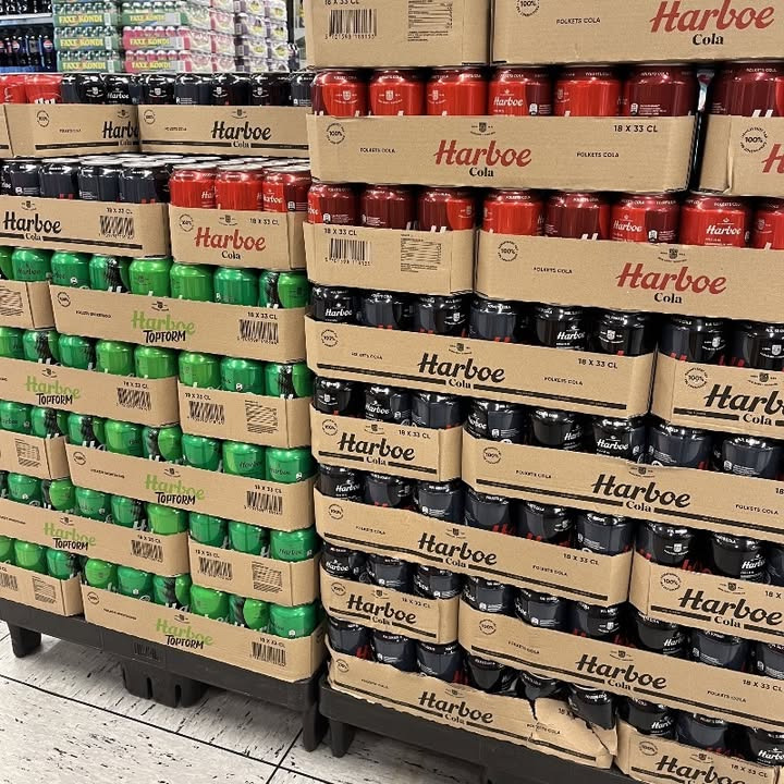 SuperBrugsen Dronninglund tilbyder Harboe sodavand til kun 20 kr.