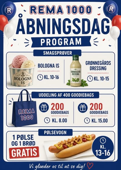 Rema 1000 Rosenkrantzgade inviterer til åbningsfest på Østerbakken