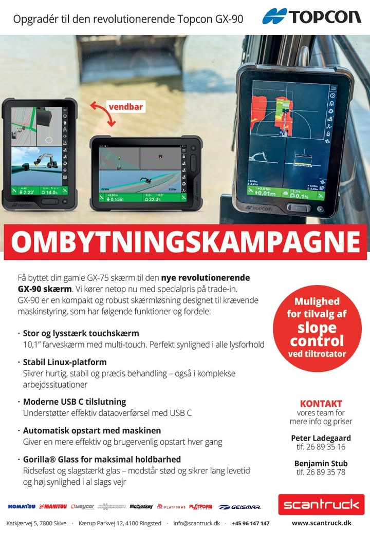 Scantruck A/S opfordrer til opgradering til Topcon GX-90 for forbedret ydeevne