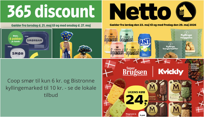 Coop smør til kun 6 kr. og Bistronne kyllingemarked til 10 kr. - se de lokale tilbud