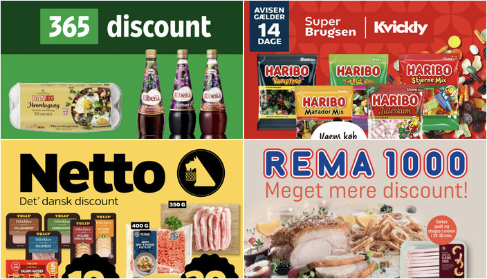 Coop365 tilbyder Yoggi yoghurt til 12 kr. og Rema 1000 frister med Gøl spegepølse til 10 kr.