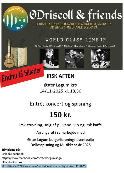 Fællesspisning og musik på Øster Løgum Kro