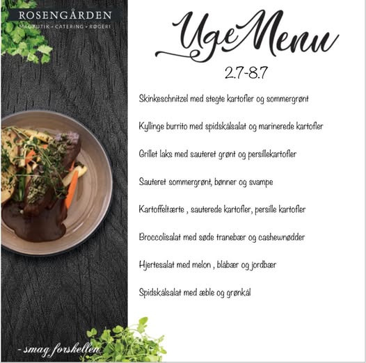Rosengårdens Gårdbutik inviterer dig til at nyde ferien med lækre retter