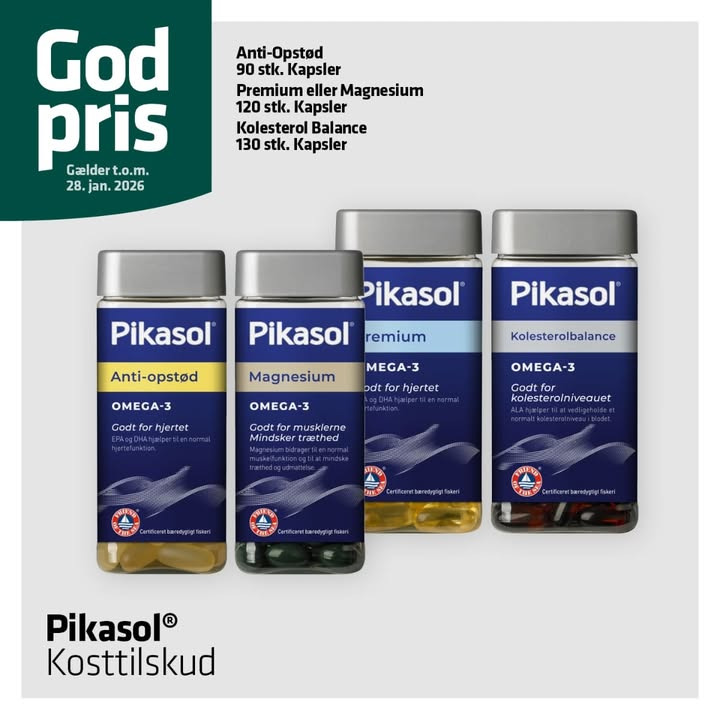 Ikast Apotek tilbyder gode priser på Pikasol kosttilskud