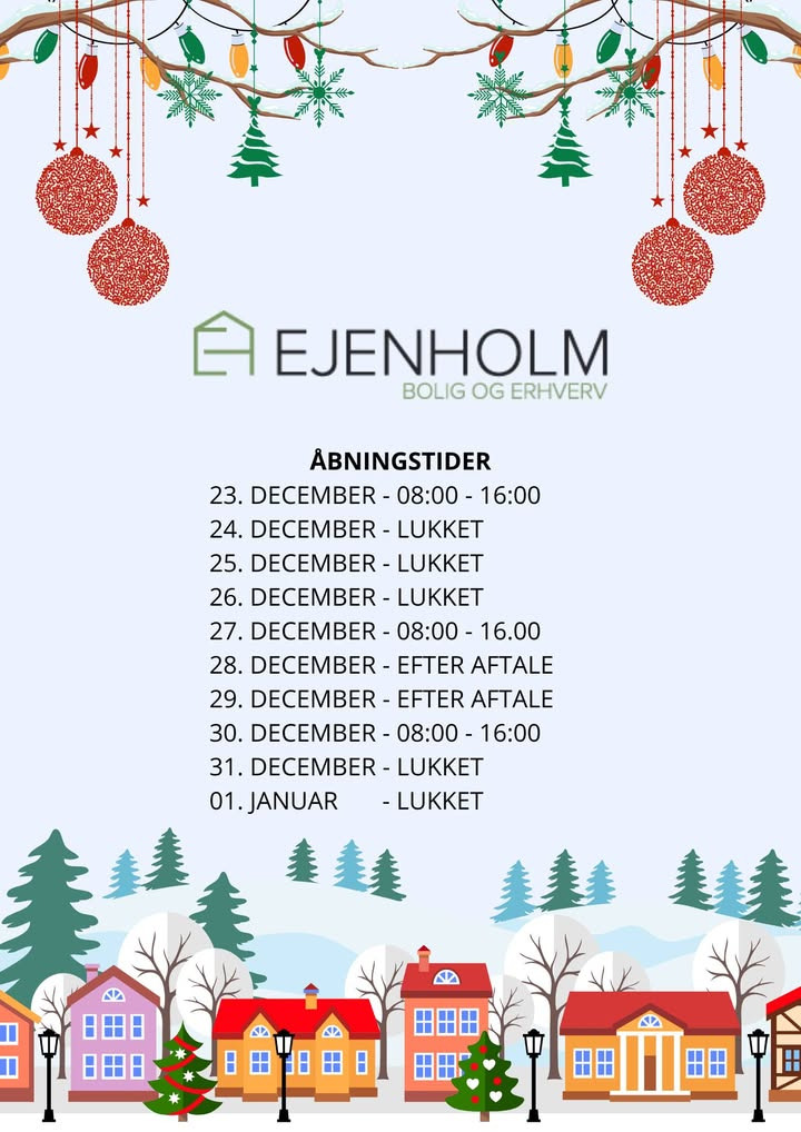 Ejenholm Bolig & Erhverv ønsker glædelig jul og godt nytår