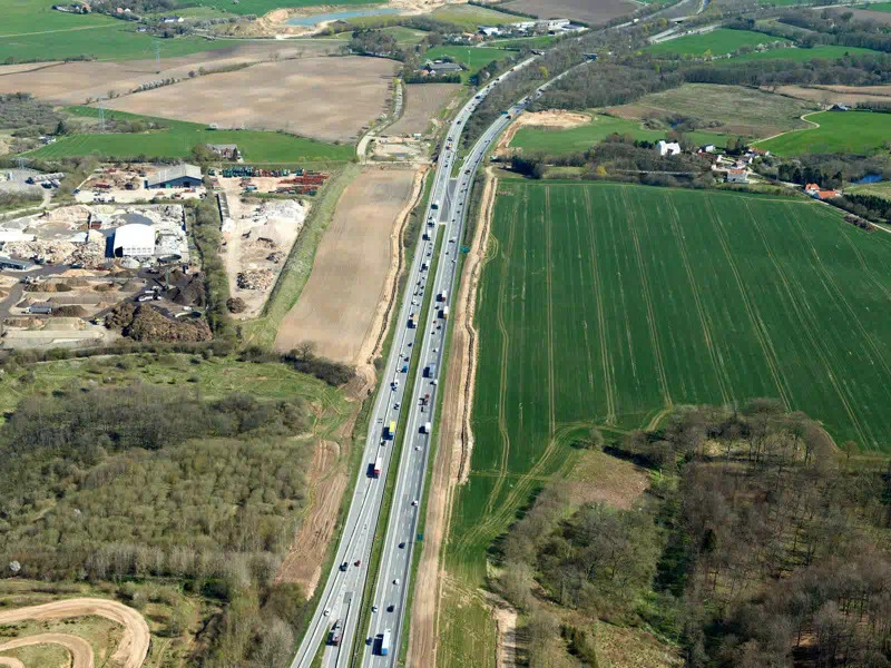 Ekstra spor åbner på motorvejen ved Kolding for at mindske trængsel og forbedre trafikflowet