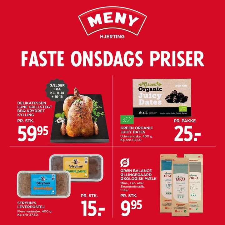 Meny Hjerting lancerer nye dagspriser på efterårets udvalgte varer hver onsdag