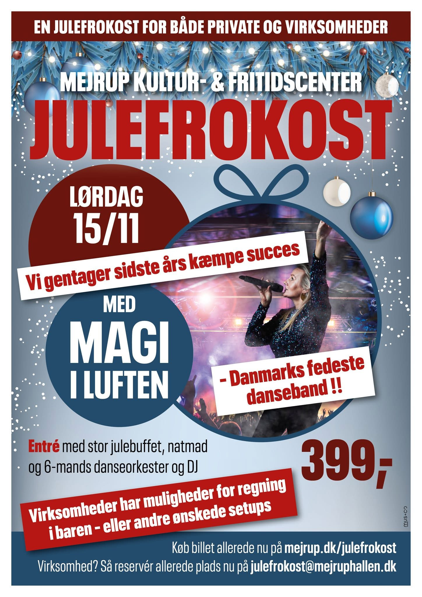 Mejrup Kultur- og Fritidscenter inviterer til årets julefrokost for alle