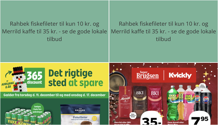 Rahbek fiskefileter til kun 10 kr. og Merrild kaffe til 35 kr. - se de gode lokale tilbud