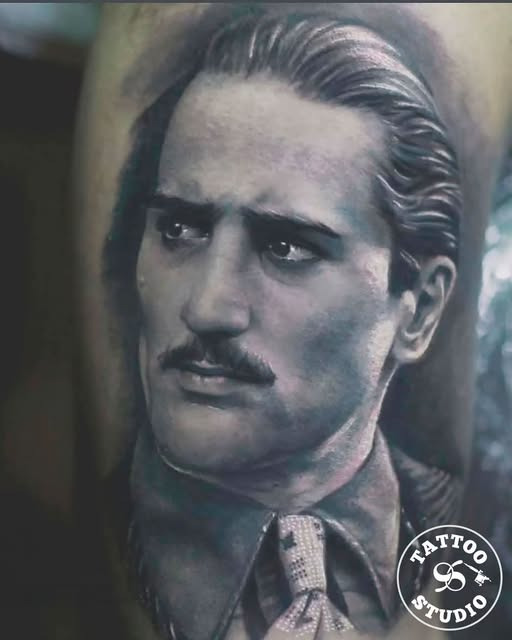 Tattoo Studio 96 Aarhus præsenterer Raimo Martis black & grey realisme-tatovering af Michael Corleone