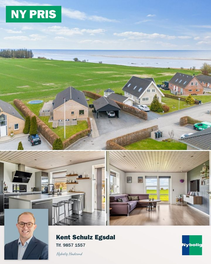 Nybolig Hadsund: Ny skarp pris på moderne villa med udsigt til Kattegat