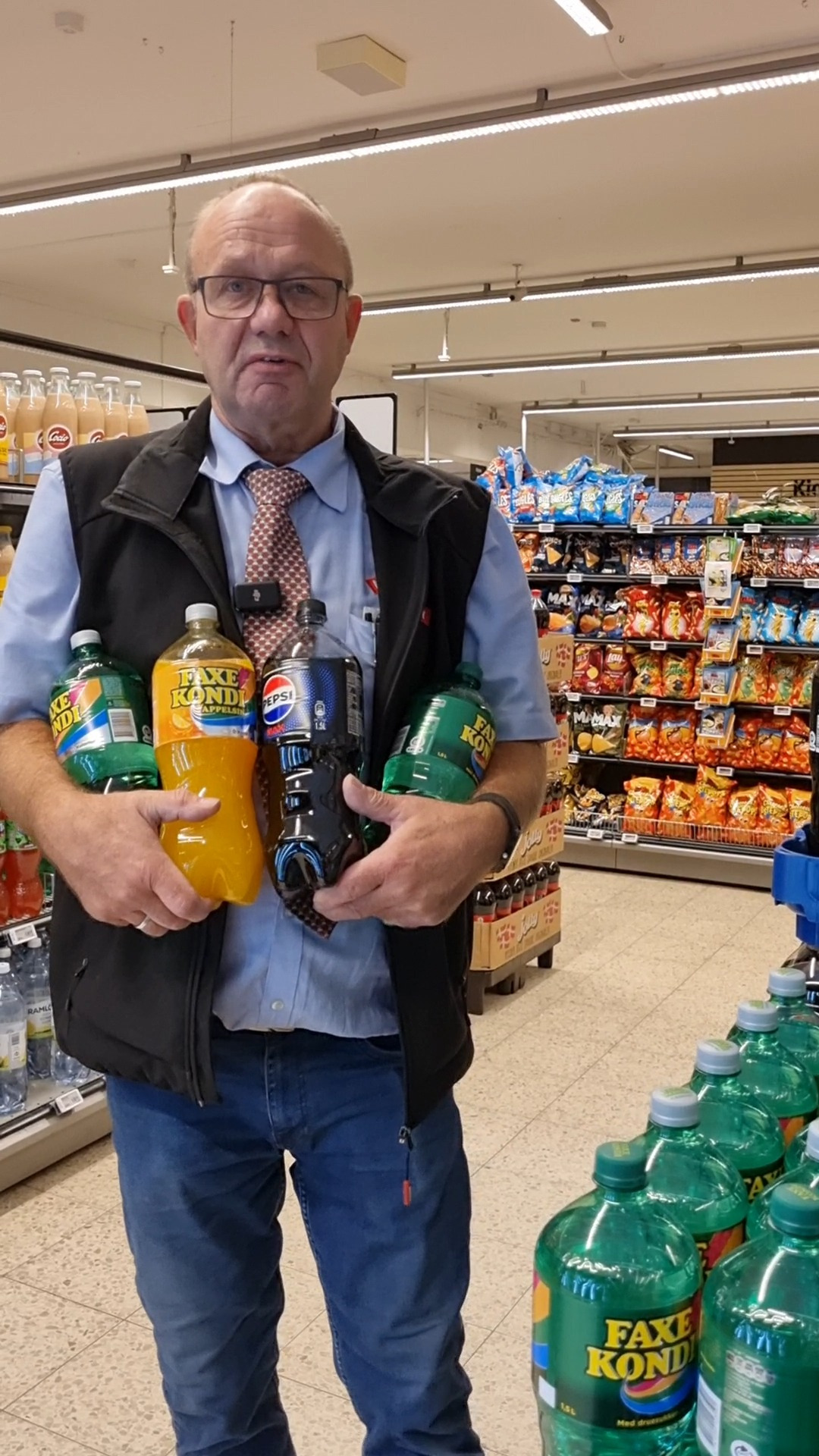 Få 1,5 liter Pepsi eller Faxe Kondi til 9,95 kr. hos Meny Klarup