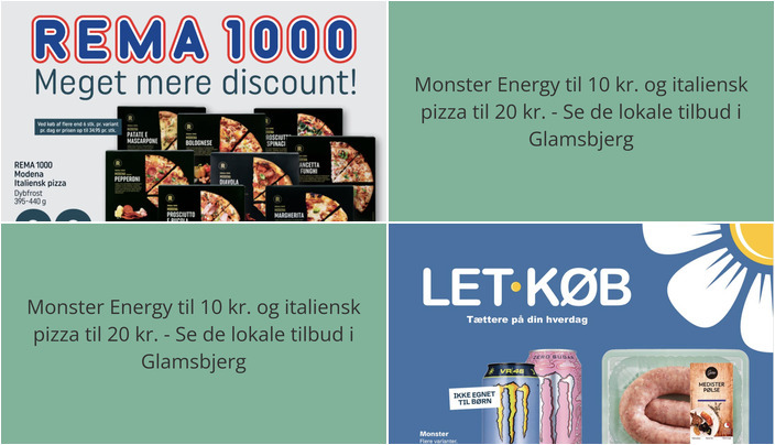 Monster Energy til 10 kr. og italiensk pizza til 20 kr. - Se de lokale tilbud i Glamsbjerg