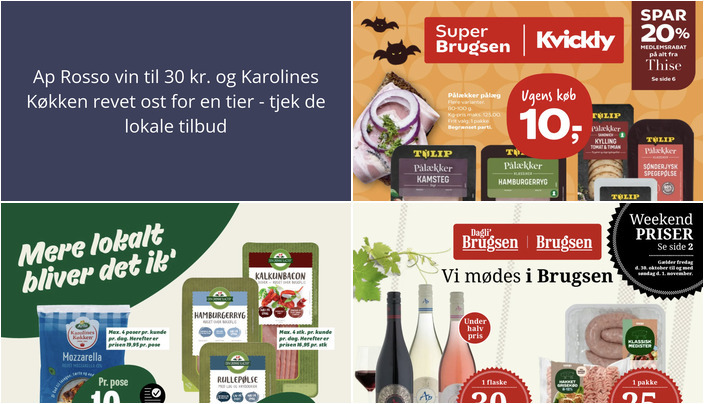 Ap Rosso vin til 30 kr. og Karolines Køkken revet ost for en tier - tjek de lokale tilbud