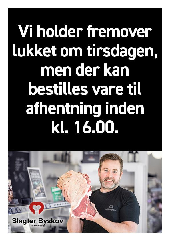 Slagter Byskov har ribeye bøffer til 2 stk. 199,00 kr. i uge 35
