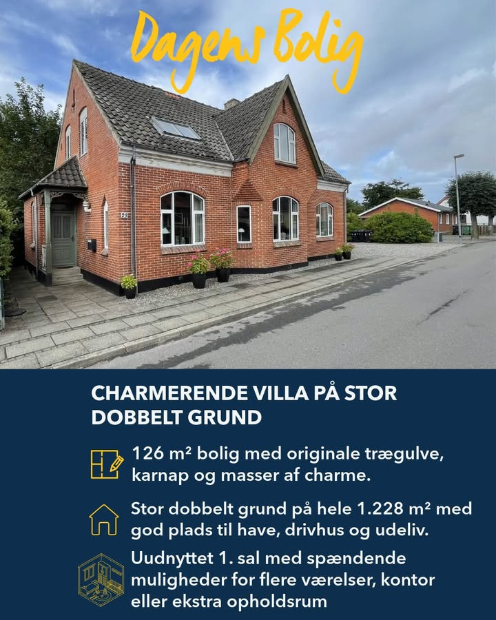 EDC Ejen­doms­grup­pen Struer præsenterer charmerende villa på stor dobbelt grund i Hvidbjerg