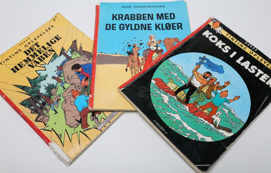 Sjældne fund og klassiske Tintin-albums hos Frelsens Hærs Genbrugsbutik