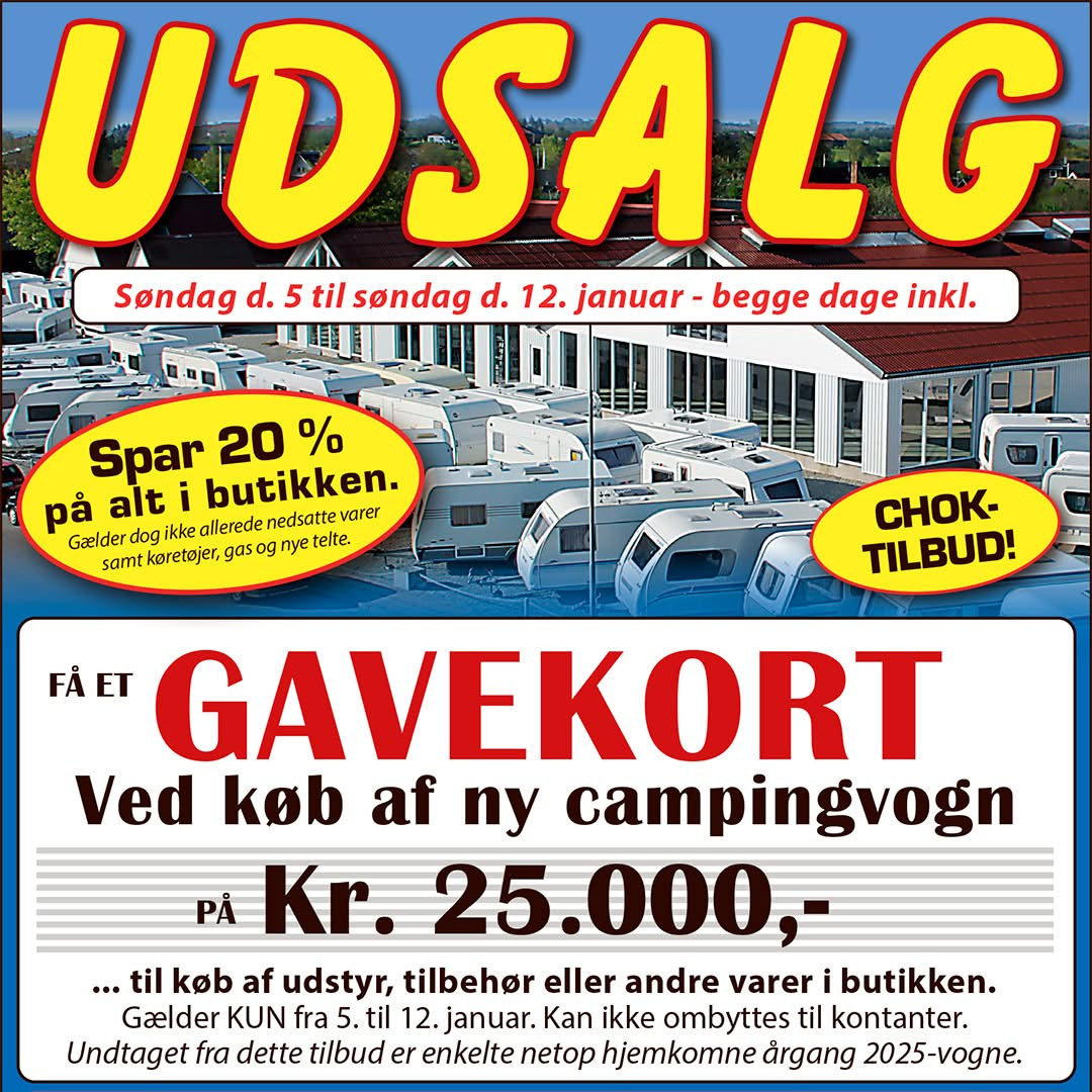 Møllegårdens Camping skyder 2025 i gang med store rabatter og udsalg hele ugen