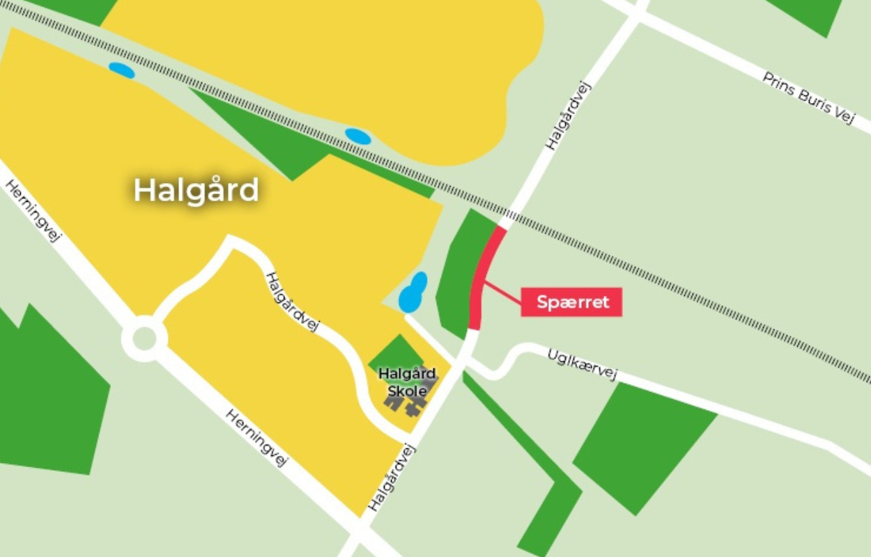 Spærring af Halgårdvej i Holstebro