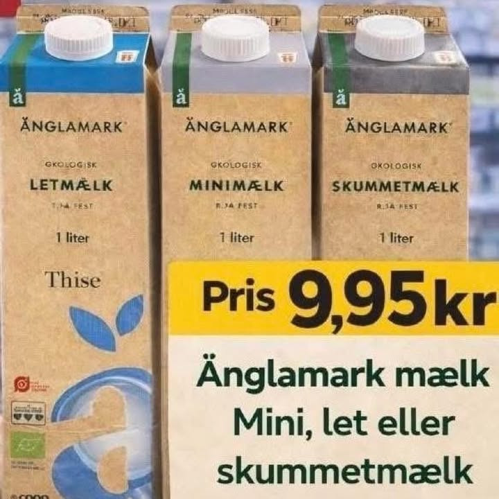 SuperBrugsen Dronninglund tilbyder Änglamark mælk til kun 9,95 kr. pr. liter på mandage
