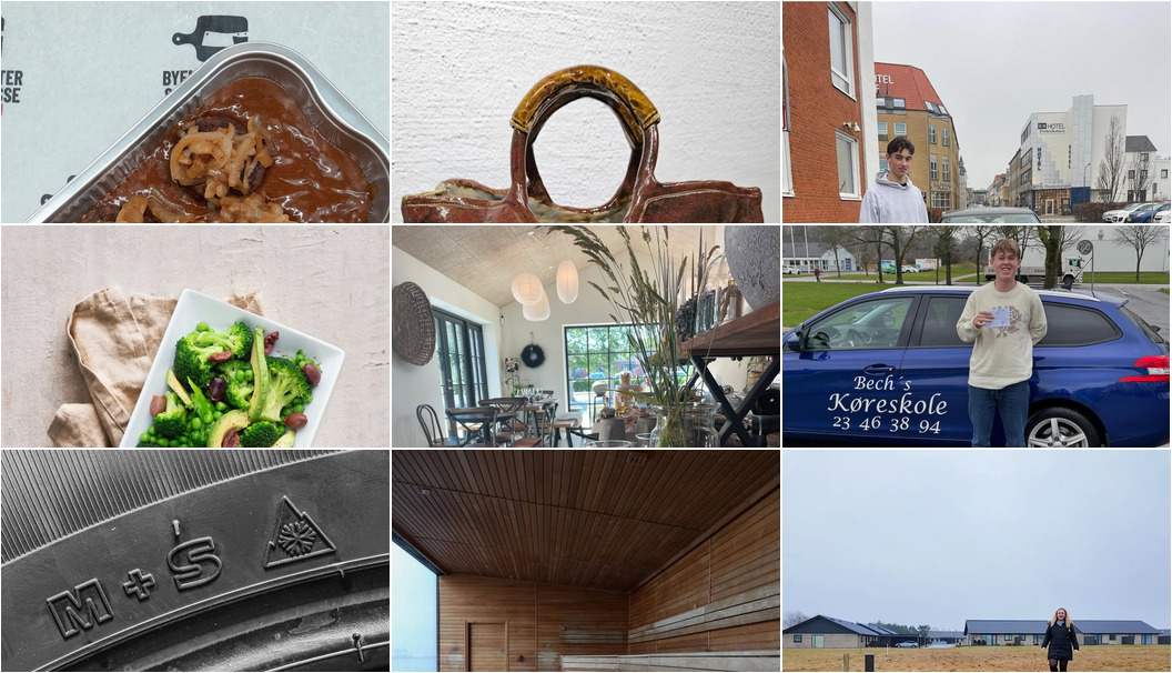 Nyt fra DK Autoservice v/Leo B Andersen, Mæglerhuset Sæby, Skjoldmø Keramik og 6 andre