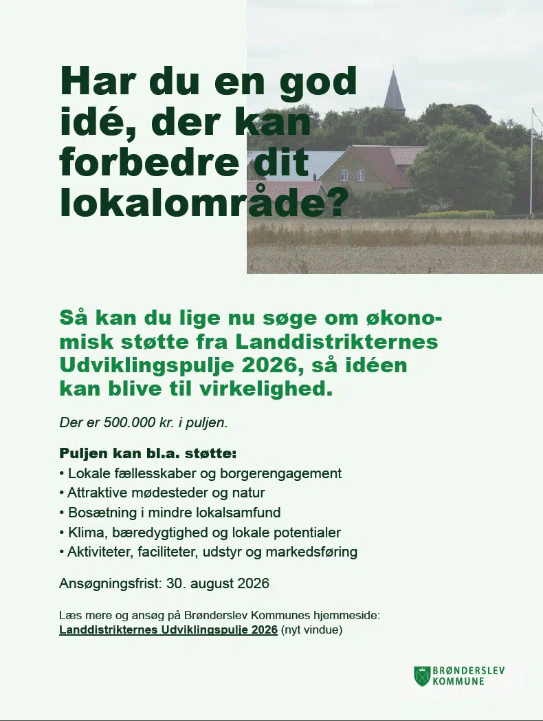 Pulje på 500.000 kroner støtter nye fællesskaber og bæredygtige projekter i Brønderslev Kommune