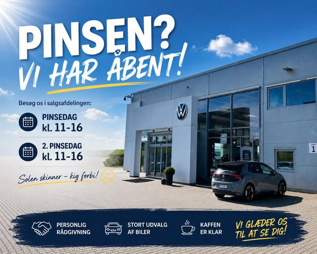 Autocentralen Viborg holder åbent i salgsafdelingen i pinsen
