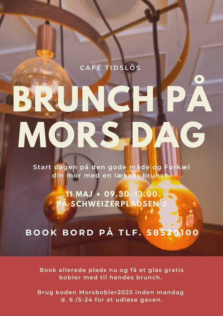 Café Tidslös fejrer mors dag med brunch og gratis bobler