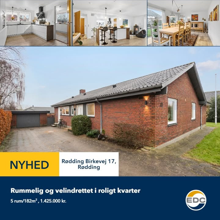 Rummelig villa i Rødding med nyt køkkenalrum hos EDC Vejen