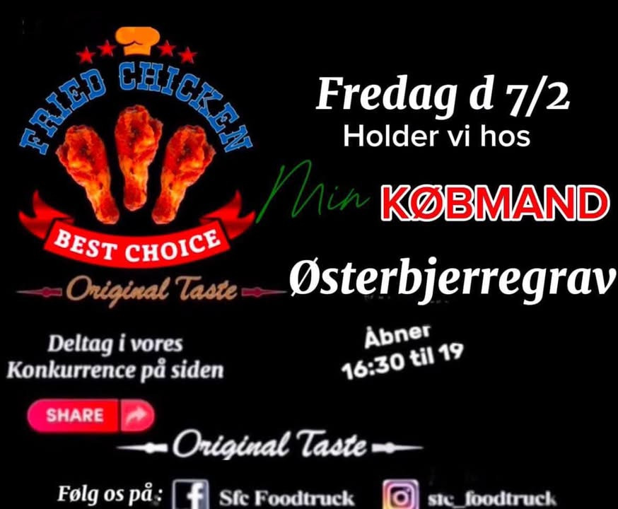 Foodtruck hos Min Købmand Øster Bjerregrav: Nyd saftig kylling i dag fra 16.30 til 19.00