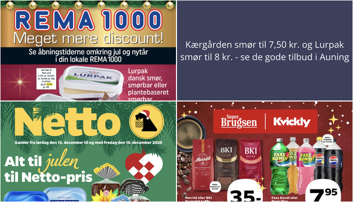 Kærgården smør til 7,50 kr. og Lurpak smør til 8 kr. - se de gode tilbud i Auning