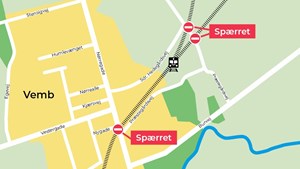 Midlertidige vejafspærringer i Holstebro Kommune grundet jernbaneoverkørselsforbedringer