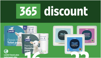 Coop365: Lambi toiletpapir til kun 16 kr. og Merrild kaffe til 55 kr.