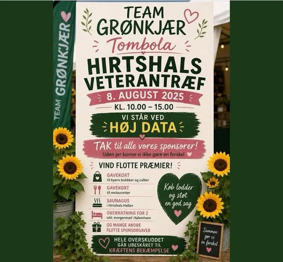 Høj Data/Høj Farver giver Team Grønkjær mulighed for tombola ved butikken