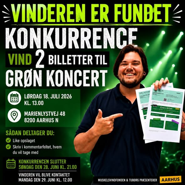 SPAR Valsgård ønsker tillykke til vinderen af 2 billetter til Grøn Koncert